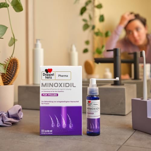 6. Bild von Minoxidil DoppelherzPharma 20mg/ml (2%) Lösung zur Anwendung auf der Haut (Kopfhaut) – Arzneimittel zur Behandlung von anlagebedingtem Haarausfall bei Frauen (3x 60ml)