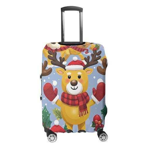 Luggage Covers for Suitcase Travel Luggage Cover Suitcase Protector Warm Elk Elastic Suitcase Cover Washable Baggage Covers Fit 19-32 Inch Luggage M4