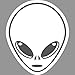 Sticker Martien Extraterrestre - 10cm x 8cm, Gris