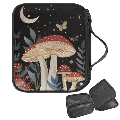 Fuojuvelie Mushroom Crochet Bag Organizer with Handle Spacious Knitting Needle Case for Knitting Hooks Organizer Crochet Accessories (Bag Only)