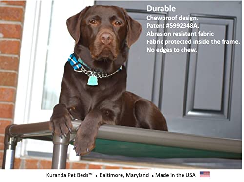 Kuranda Chewproof Dog Bed - Walnut PVC - 25\" x 18\" - Heavy Duty Vinyl - Burgundy - Thumbnail 5