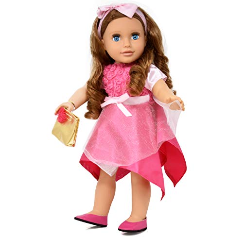 Muñeca Fashion 18 pulgadas con pelo rizado y accesorios miniatura 6