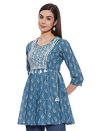 Image of BIBA Women Cotton A Line Printed Kurti
