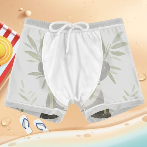 Boys Swim Trunks Quick Dry Kids Bathing Suit Cute Panda Watrcolor Toddler Swim Shorts Boardshorts Swimwear4
