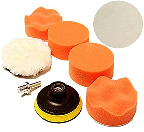 Image of DIY Crafts 1 Kit, 6 Pcs Kit, 3 inch inch Car Cleaning Felt & Wool Pad Foam Polishing Waxing Pad Kits Buffing Polishing Wheel Sponge Wool Buffing Pad(1 Kit, 6 Pcs Kit)