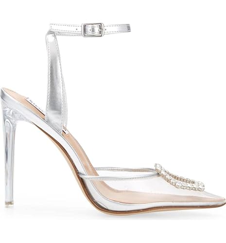 Steve Madden Women's Alessi Pump, Clear Jewel Buckle, 6.5 #TOP2