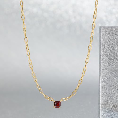 Ross-Simons 0.70 Carat Garnet Paper Clip Link Necklace in 18kt Gold Over Sterling2