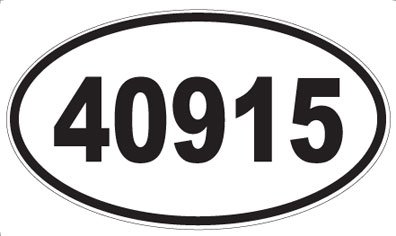 US Decal, Inc. Number 40915 Oval Sticker