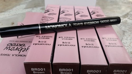MONOMOLA 7days Tattoo Eyebrow Pen Long Last Liquid Easy Self (BR001 Brown)