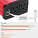 ALLWEI 300W Power Inverter DC 12V to 110V AC, Compact Car Plug Adapter Outlet with 27W PD USB-C &18W USB-A Fast Charging, Cigarette Lighter Adapter Car Charger for Phone, Laptop on Road Trip - Red