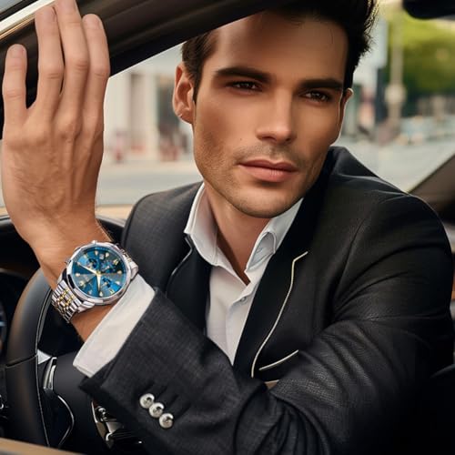 Image of OLEVS Men Watch Business Dress Diamond Luxury Watch Luminous Easy to Read Date Waterproof Stainless Steel Quartz Analog Simple Dress Watch