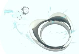 Male Stainless Steel Smooth Heart-Shaped Training Protective Ring - K+5 (44mm)