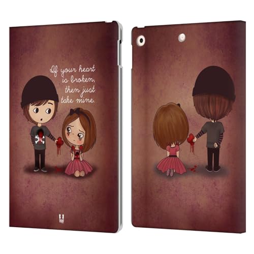 Étui portefeuille iPad 10.2 Head Case Designs cuir avec motif cœur rayonnant