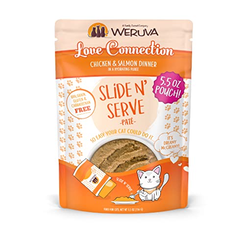 Weruva Wet Cat Food, Love Connection with Chicken and Salmon Pate, 5.5oz Slide N Serve Pouch, Pack of 12