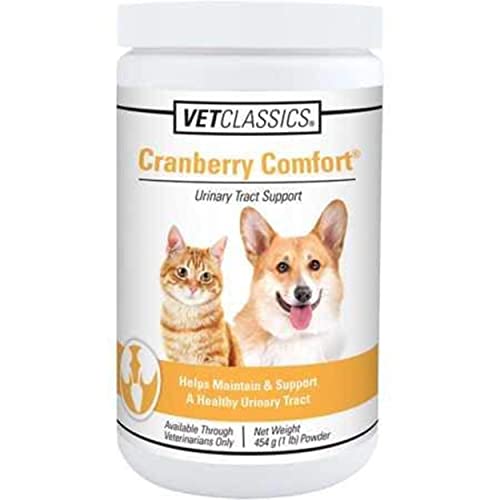 Vet Classics Cranberry Comfort Urinary Tract Pet Supplement for Dogs, Cats – Maintains Dog Bladder Health, Cat Bladder Control – Pet Supplements for Incontinence – 1 Lb. Powder