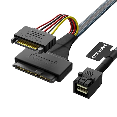 Cable SSD NVMe SFF-8643 a U.2 SFF-8639 de 2.6 pies adaptador disco duro cableado interno ordenador