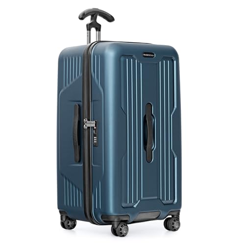 Image of Traveler's Choice Ultimax II Polycarbonate Hardside Luggage with Spinner Wheels, Matte Navy, 28-Inch Medium Trunk