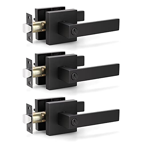 KNOBWELL 1 Lot De Leviers De Porte Factices Noirs Mats Très