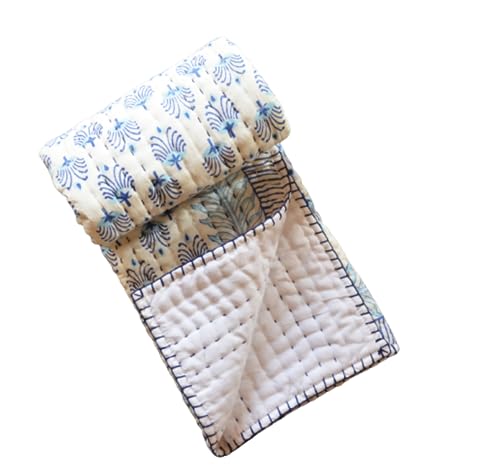 Couvre-lit bébé Kantha en coton fleuri Aashita Creations 1002
