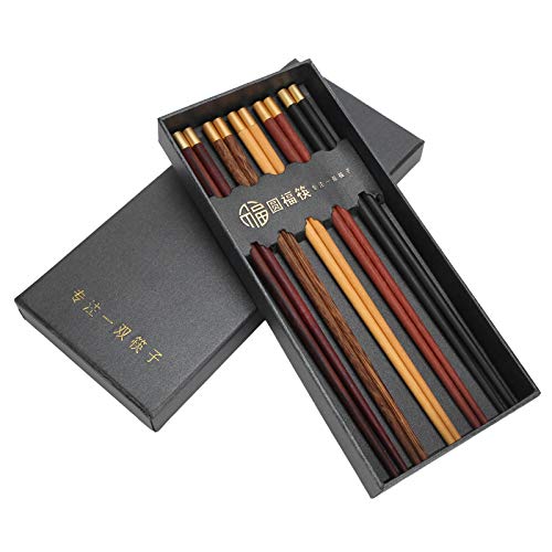 Palillos de madera hechos a mano con caja de almacenamiento para regalo