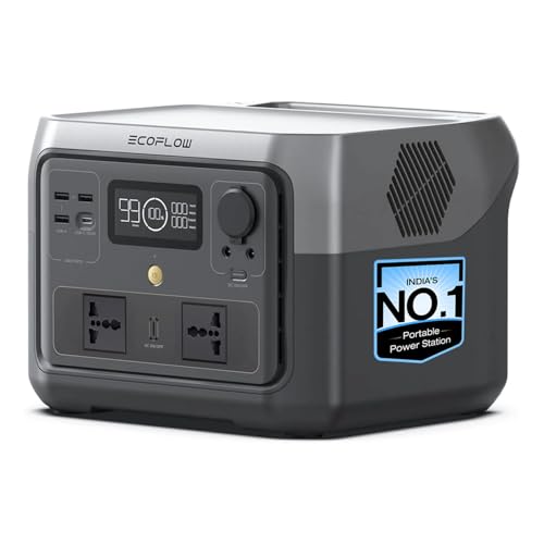 Image of EF ECOFLOW Portable Power Station River 2 Max, 512Wh LiFePO4 Battery, 10 Year Life, 0% - 100% Charge in 60 mins, Power 11 Appliances at Once, 230V - 50Hz India Voltage, for Outdoor Use & Home Backup