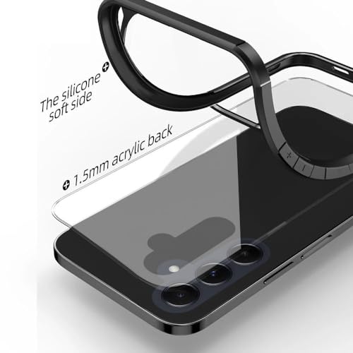 Image of amazon basics Transparent Hard Back Case Cover for Samsung Galaxy A15 (Black)