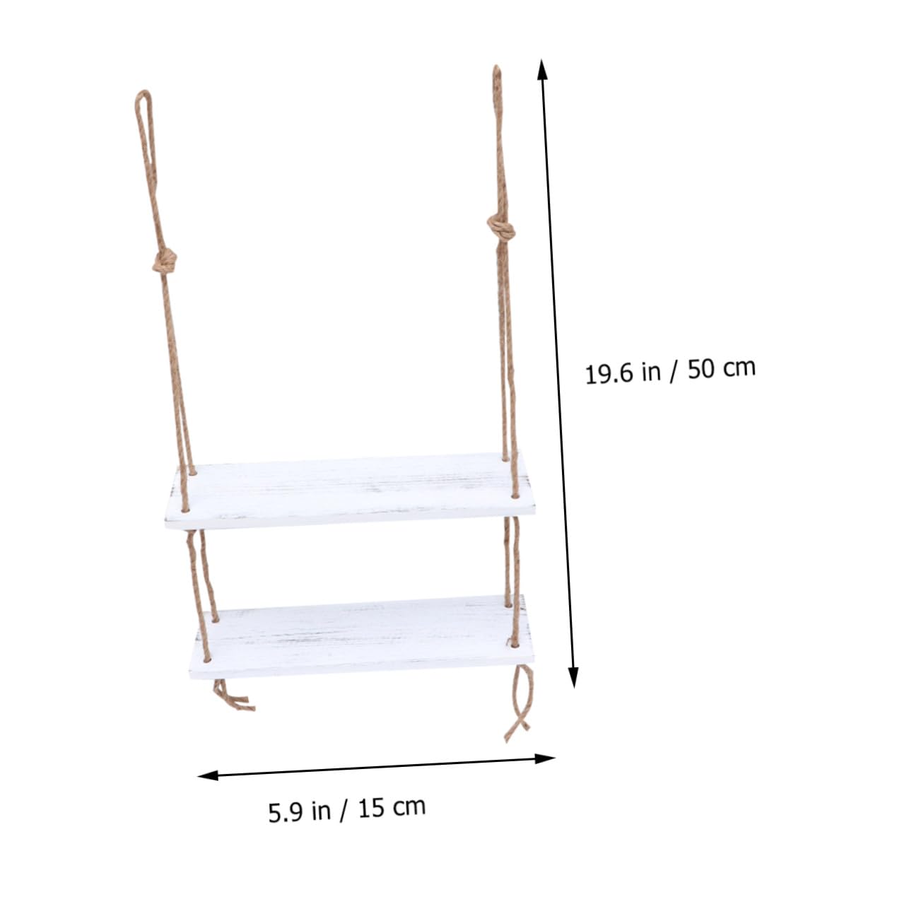 OUNONA 2livello Scaffale Bianco Sospeso Mensole in Mensola Espositiva in Juta Scaffale Espositivo Per Organizzare Oggetti Piccole Dimensioni