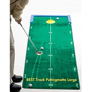 Best Track – Alfombrilla técnica para entrenamiento de golf Large, soporte de silicona para pelota, limpiador para estera