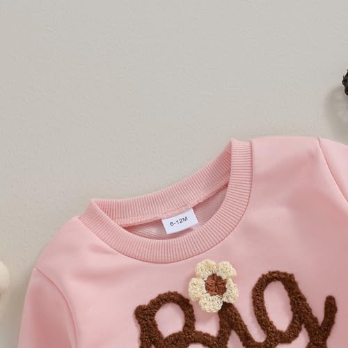 Baby Girl Sister Matching Outfit Long Sleeve Letter Print Crewneck Sweatshirt Pullover Sweater Fall Winter Clothes4