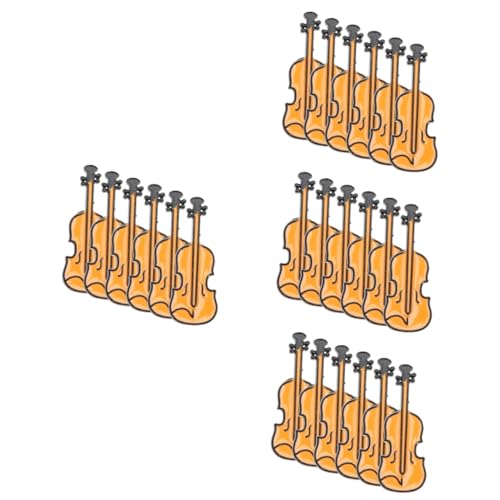 Broche violon en alliage orange pour vêtement et costume élégant