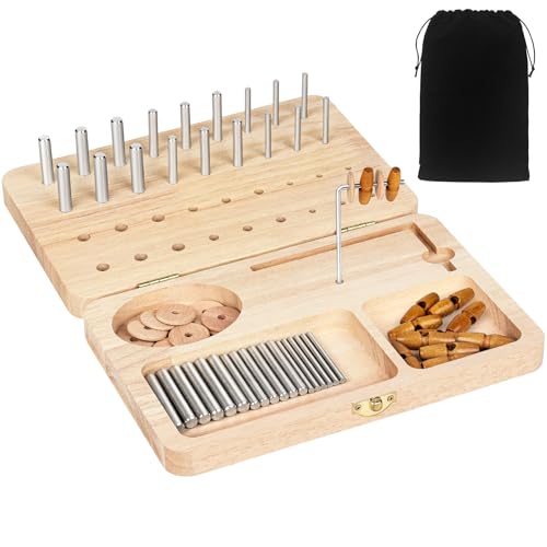 U Tag It Wooden Pegboard for Finger Dexterity, 36-Hole Hand Therapy Peg Board with Multifunctional Test Kit to Improve Fine Motor Skills and Finger Dexterity
