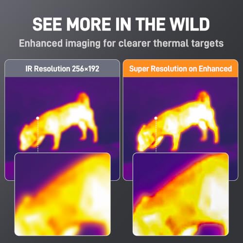 Image of Teslong TTS260 256x192 Thermal Monocular, Super Resolution 512x384, 25Hz Thermal Imaging Camera with 12mm Lens, 10H Battery Life, 8 Color Palettes, IR Night Vision Monocular for Hunting & Search