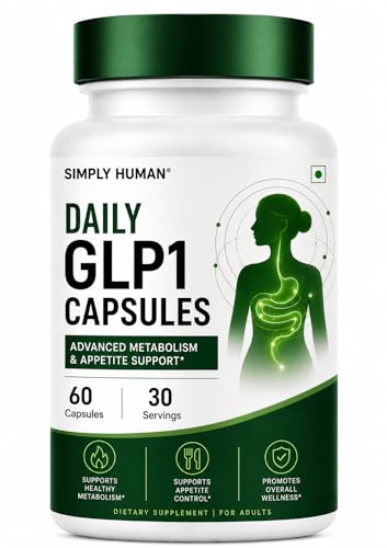 Image of Simply Human Daily GLP1 Capsules for Appetite Control & Metabolism Support | Natural Glp1 Support & Advanced Weight Management Formula | 60 Veg Capsules