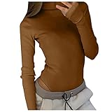 Eleganter Hosenanzug Brautmutter Frauen hochgeschlossenes, langärmliges, einfarbiges, grundiertes Hemd, T-Shirt, gestrickter, narbiger Overall Pyjama Damen Weihnachten