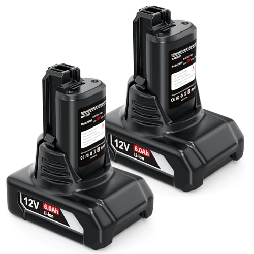 HTongD Ersatzakku für Bosch Akku 12v: 6000mAh Li-ion Werkzeugakku Kompatibel BAT420 BAT411A BAT412 BAT413 BAT411 (2-Stück)