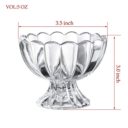 Kmwares DESSERT BOWLS 6Pcs Set 5Oz Footed Tulip Glass Dessert Bowls thumb #1