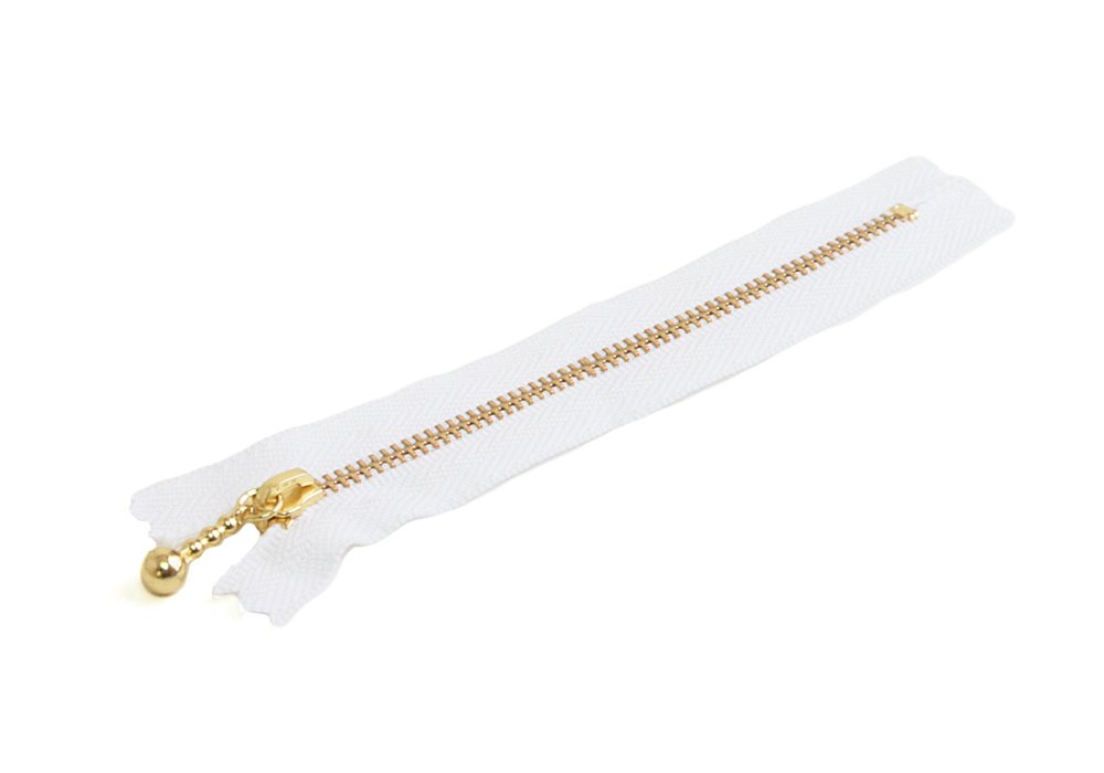 Y.K.K 玉付ファスナー 25cm 10本入 白 3G25-501