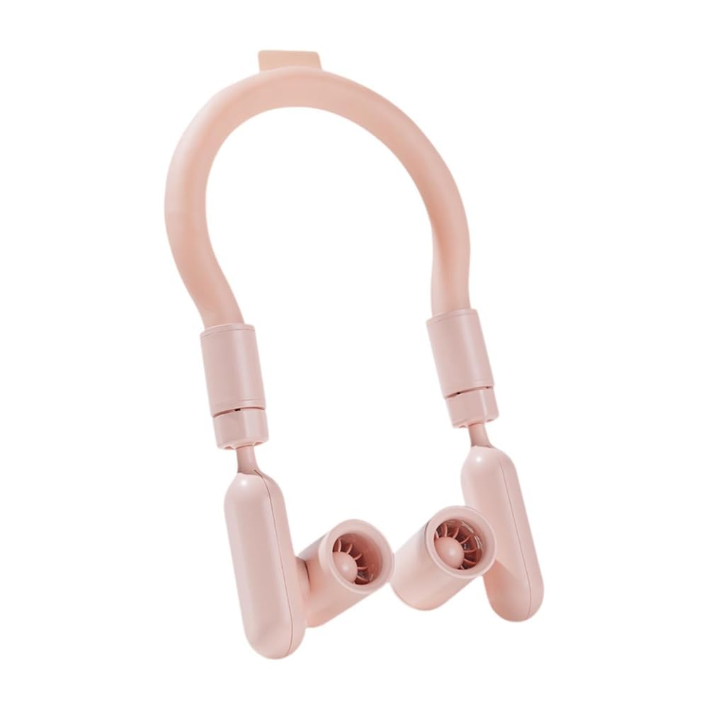 Ventilateur de cou portatif rose pour étudiant et extérieur USB