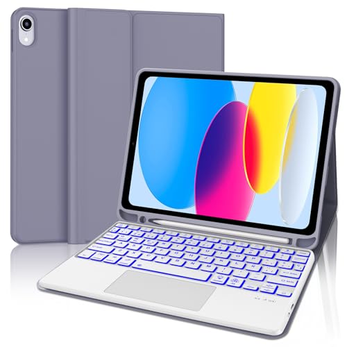 Ya en manzanajugosa.com: FOGARI Teclado para iPad A16 11 Generación/10 Generación 2025/2022 con Touchpad, Funda con Español Ñ Teclado Retroiluminado para iPad A16 11/10 Generacion con Trackpad, Púrpura
