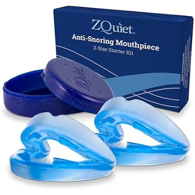ZQuiet Anti-Snoring Starter Pack with 2 Mouthpieces, Complimentary Storage Case FDA-Cleared Snore Stopper for Men & Women, Adjustable Comfort, BPA-Free, Non-Invasive, Sleep Aid for Snoring