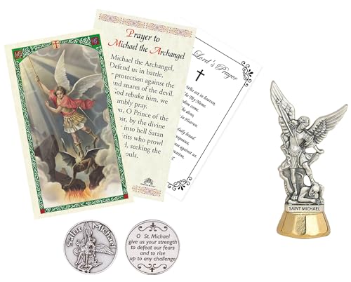 Estatua pequeña San Miguel Arcángel 3 pulgadas set 4 piezas