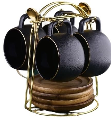 STBTOO European-Style Small Luxury Coffee Mug Set Retro Frosted Ceramic Water Cup Family-Specific Tea Mug Mugs 3