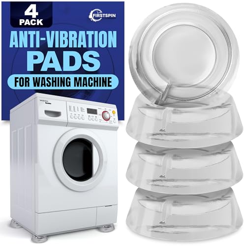 Image of Anti Vibration Pads for Washing Machine - 4 Pack Silicone Washer Anti Vibration Pads Stabilizer Feet, Fits Round Feet up to 1.65 inch, Shock & Noise Reduction Washing Machine Pads
