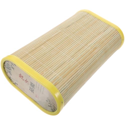 BAZEITFLOW 竹製通気性枕 竹編み汗蒸房用クールピロー 高齢者向け頸椎サポート 腰部サポート付き 夏用 快適な睡眠保持