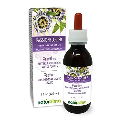 Naturalma Passionflower (Passiflora incarnata) herb with Flowers Alcohol-Free Tincture - 4 fl oz Liquid Extract in Drops - Herbal Supplement - Vegan Cover