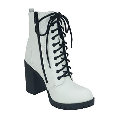 Image of Soda Women's Malia Faux Lace Up Chunky Lug Sole Combat Boot