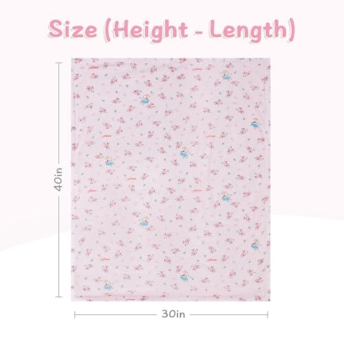 Image of QSTEHEML Baby Blankets for Girls,Super Soft Nursery Minky Blanket Unisex, Baby Gifts Double Layer with Dotted Backing,Infant Blanket for Crib Stroller(Pink Flower30*40in)