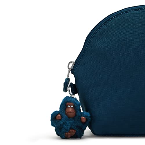 Kipling Womens Women's Zadok Pouch, Lightweight, Organize Accessories, Slip Compartments, Top Zip Closure, Nylon Pouch, Night Teal Tonal, 8 L X 6.38 H 3.75 D Us #TOP4