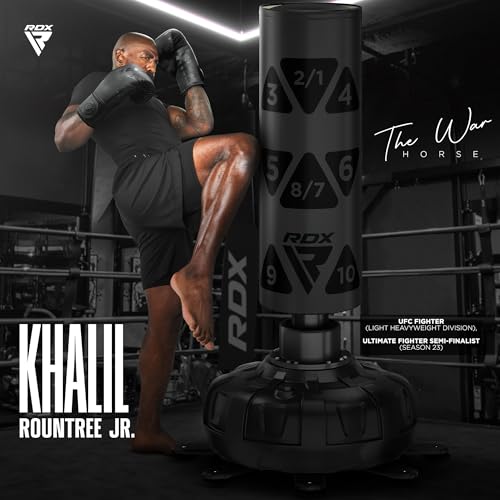 RDX 6FT XXL Saco de Boxeo Pie Puñetazos Guantes para Artes Marciales Mixtas, 150KG Pesado Peber Adultos, Equipo Entrenamiento Gimnasio Casa, 17 Ventosas Bolsa para - imagen 7