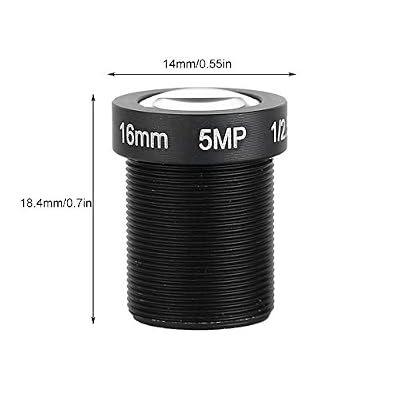 16mm Fixed Board Lens, 5MP HD CCTV Security Camera Wide Angle Lens, Standard M12x0.5 Screw Connector Camera Replacement Parts
